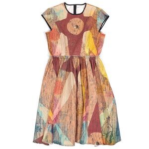 MAKING THE CUT Carnival Crew Neck Knee Length Fit and Flare Dress Womens Small